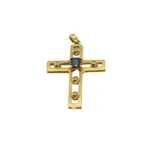 Cruce aur 18k safir si diamante