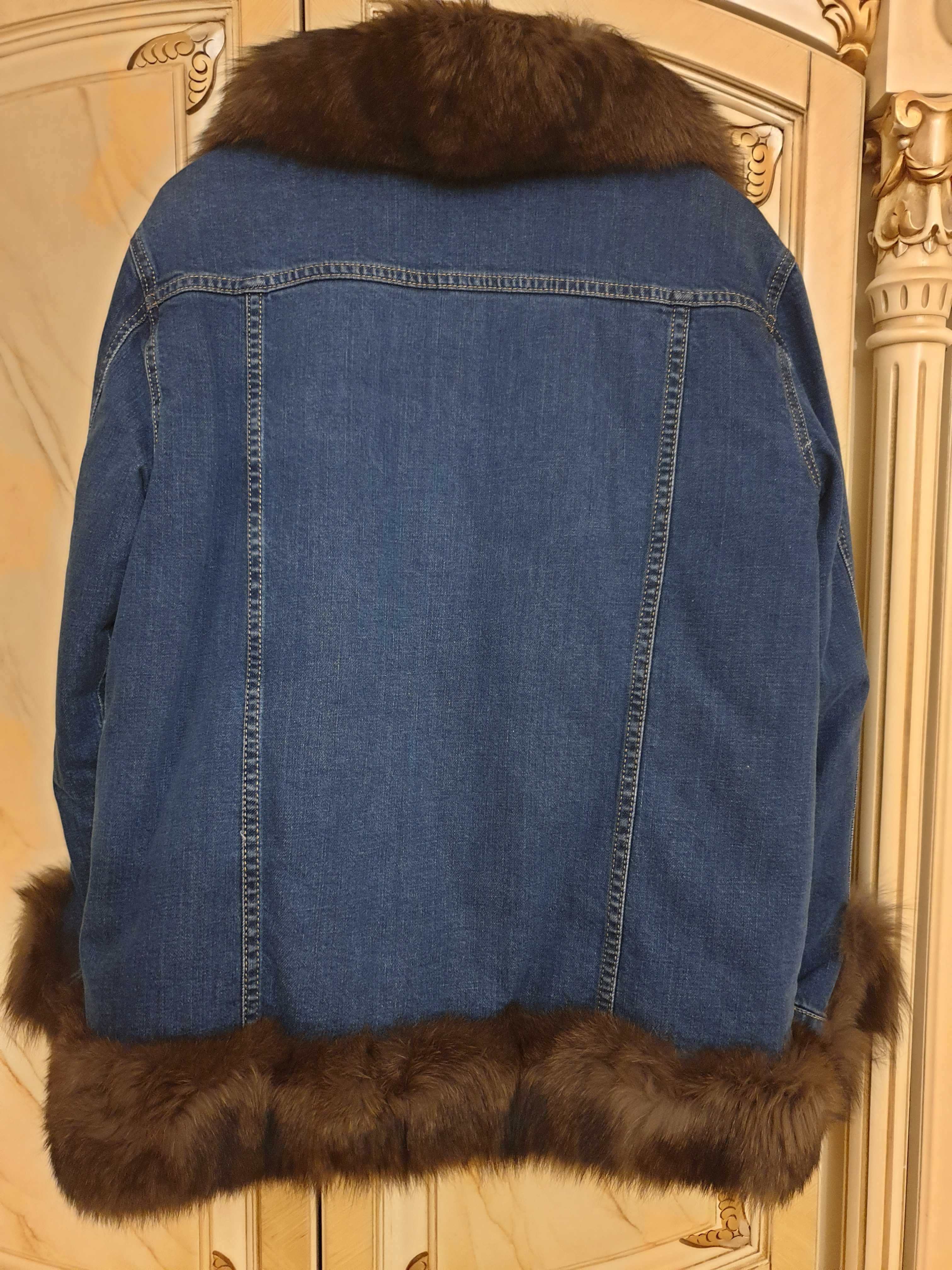 Джинсовая куртка с мехом