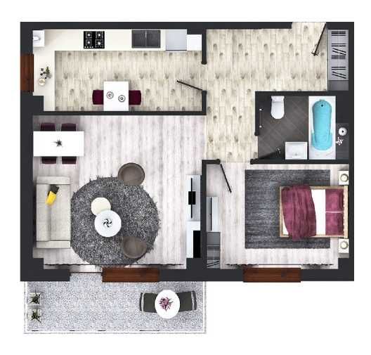 Apartament doua camere decomandat - Bucium Confort