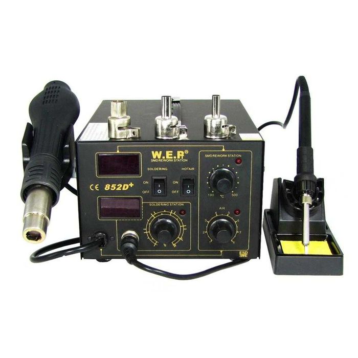 Станция за запояване WEP 852D+FAN горещ въздух, поялник