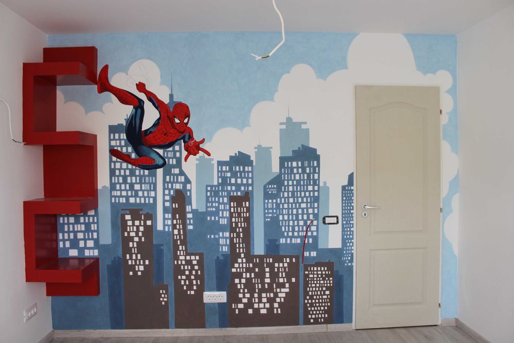 Pictura pe perete, mobilier, obiecte