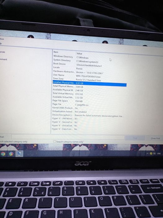 Noutbuk acer aspire 3