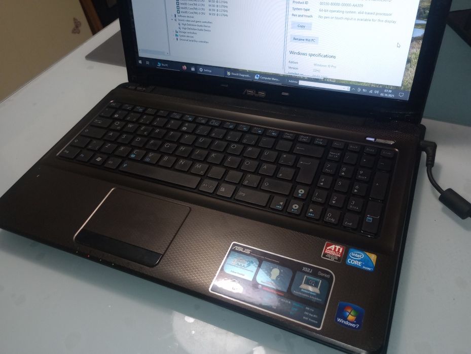 Asus k52j, Intel Core i3, video dedicat,6 gb ram,500 gb, funcțional