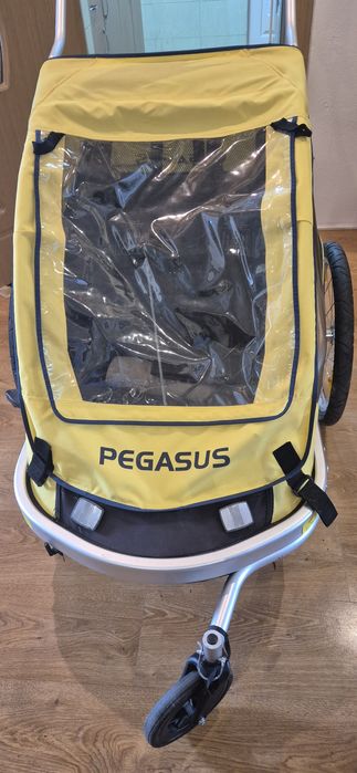 Remorca PEGASUS pt. bicicleta,  pt. 2 copii