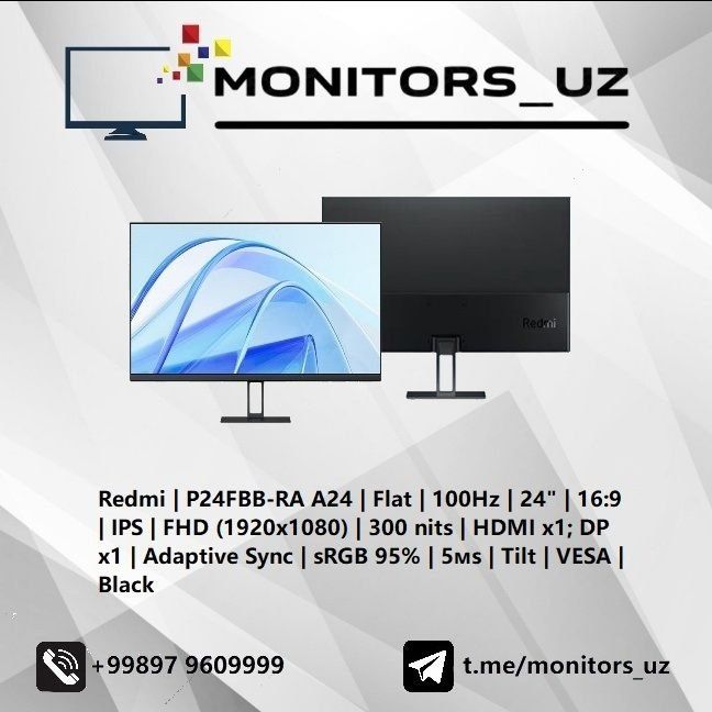 [NEW] монитор Redmi A24 IPS 100Hz