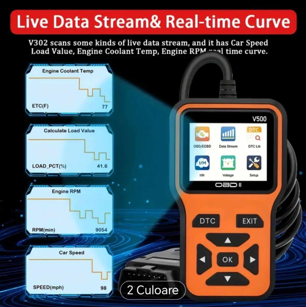 Tester auto OBD 2 Diagnoza auto V500