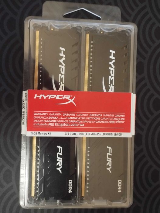 Оперативная память DIMM DDR4 Kingston HyperX Fury 2x8Gb 3600MHz Kit