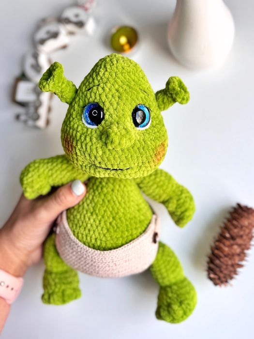 Вязаная игрушка Огрик сын шрека. Ручная работа. Для взрослых и детей