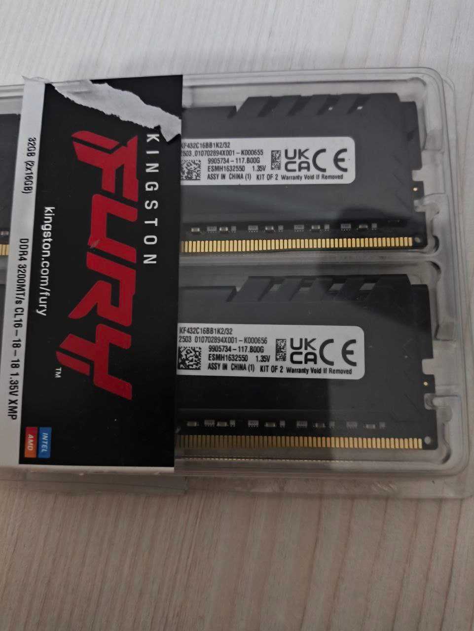 Оперативная память Kingston FURY Beast 32 ГБ (2x16 ГБ) DDR4 3200 МГц