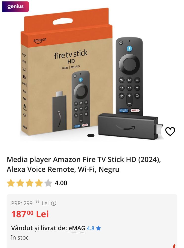 Fire tv stick hd / media player