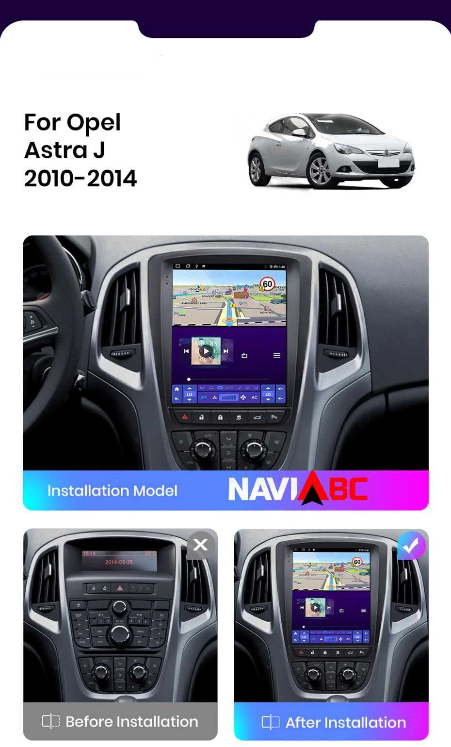 Navigatie Opel Astra J 2009-2017 Tesla Style 1/2/6 GB Ram 128GB