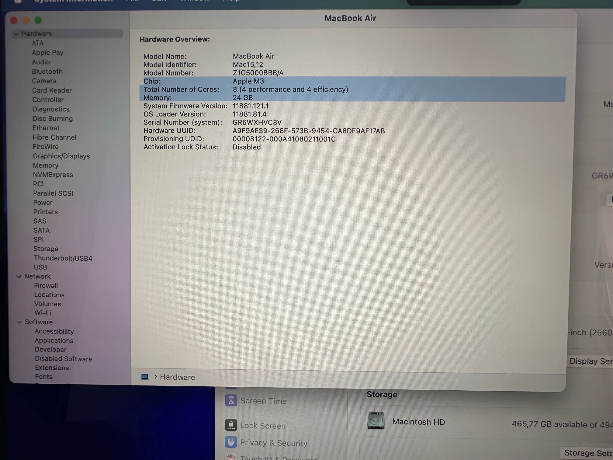 MacBook Air 13" M3 Chip 8-CPU, 10-GPU, 24RAM, 512 SSD В ГАРАНЦИЯ
