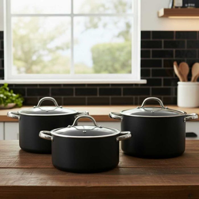 Алуминиева тенджера с мраморно покритие и капак – здравословно готвене