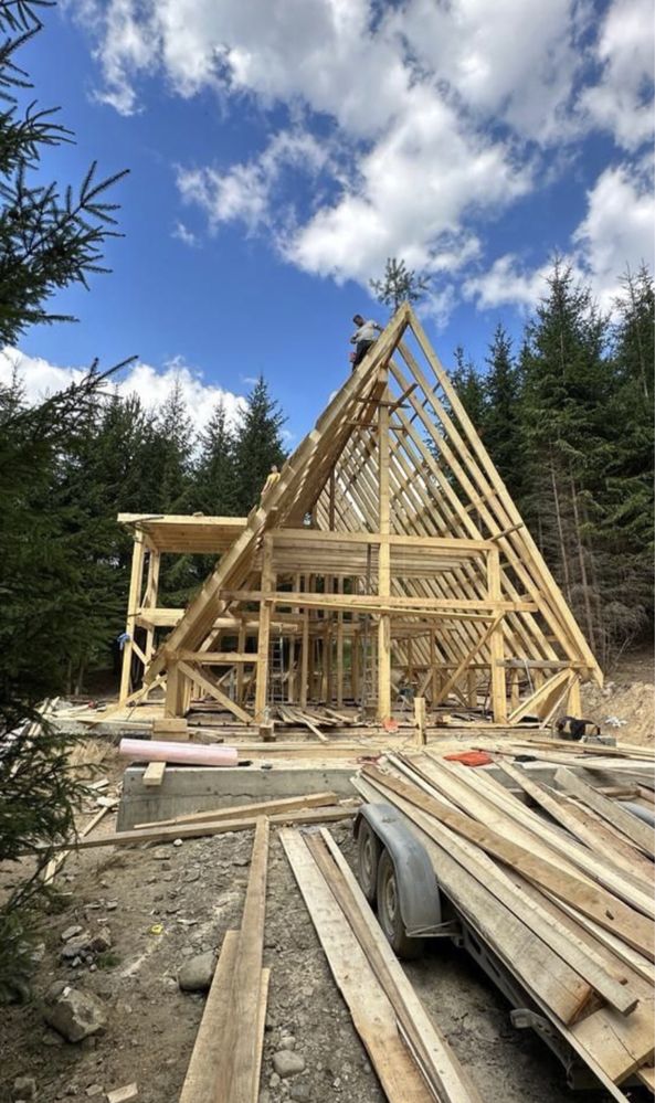 Cabane tip A frame, Pe structura din lemn la cheie,Acept varinate auto
