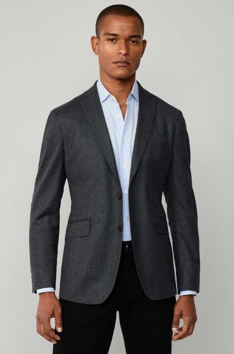 Sacou blazer de lux 48 M Hackett lana Loro Piana gri navy