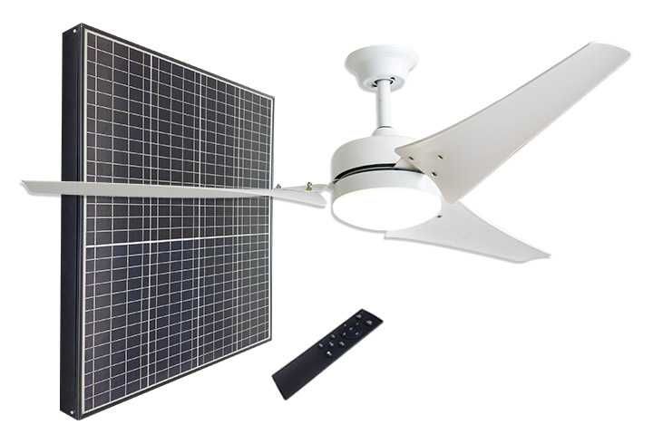 Ventilator de tavan cu aplica led si panou solar total ecologic, 40w