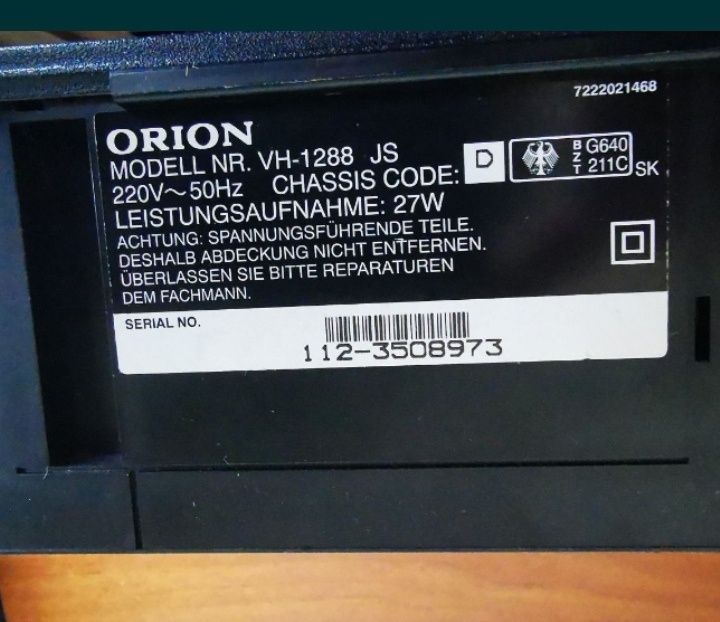 Video recorder Orion DEFECT
câteodată citește caseta reda dar de marea