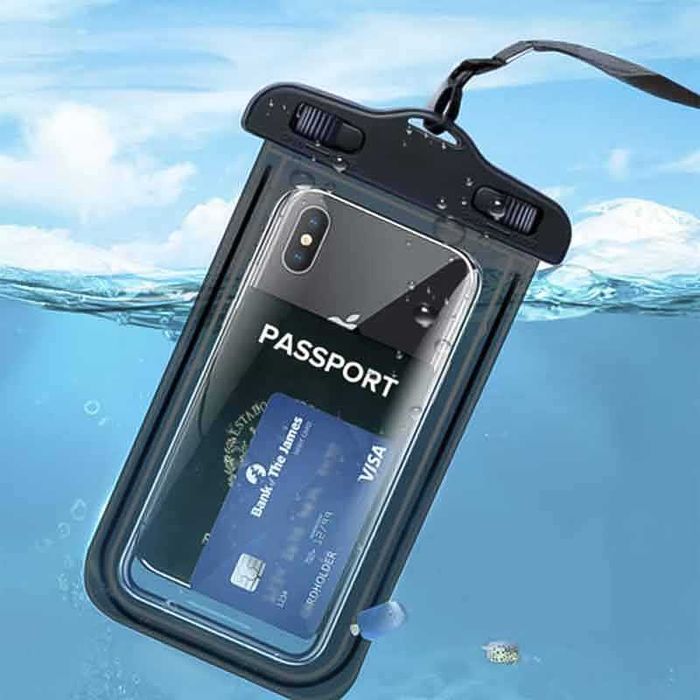 Водоустойчив калъф за телефон до 7 инча – черен