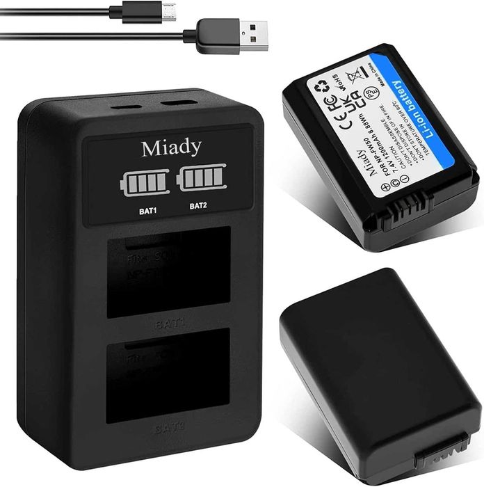 Miady Комплект от 2 резервни зарядни устройства за Sony