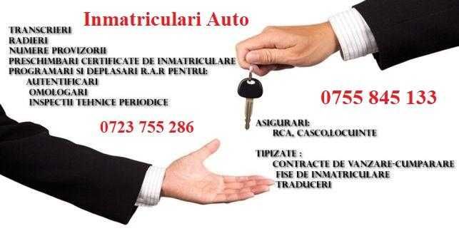 ACTE AUTO, Contracte, Transcrieri, Radieri, ASIGURARI RCA
