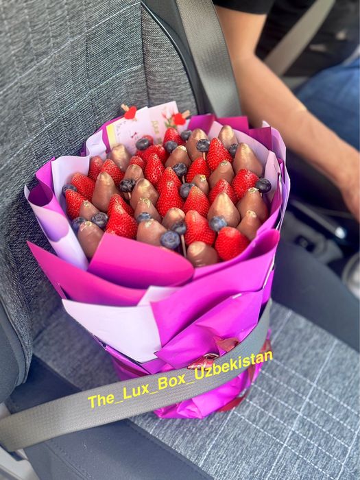Клубника в шоколаде, Цветы, Букет, подарки
