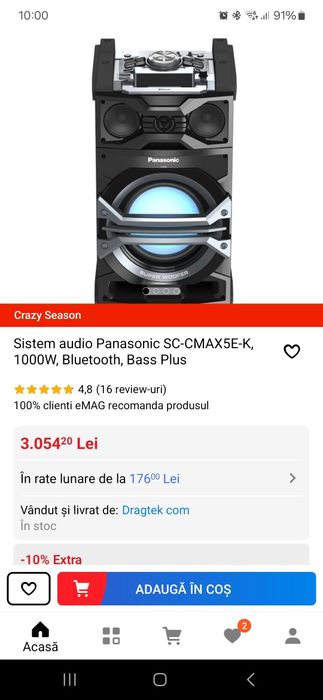 Boxa panasonic sc-max