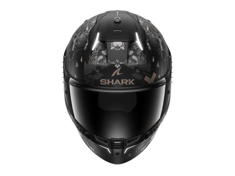 Мото каска SHARK SKWAL i3 Hellcat BlackWhite Brown ,очила,Led светлини