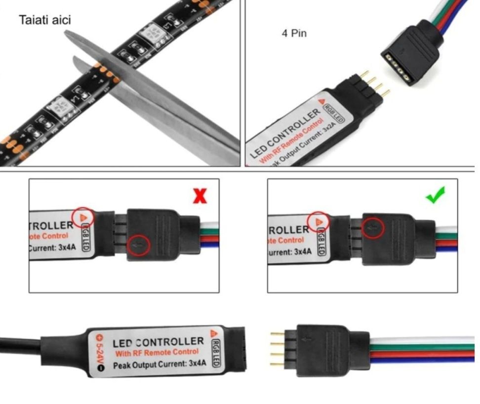 Kit banda led RGB pentru TV USB 5 metri telecomanda