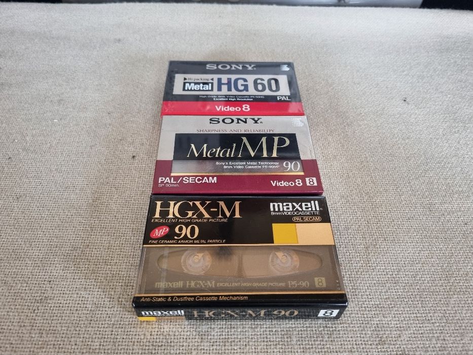 Pachet 3 Casete Video 8 mm Metal. Noi. Sigilate.