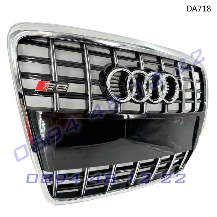 Предна S6 Sline решетка Audi A6 C6 05-12 сива хром броня грил ауди а6