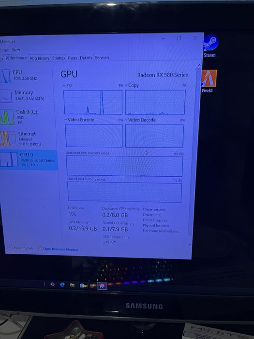 pc gaming rx 580 8gb 16 gb ram