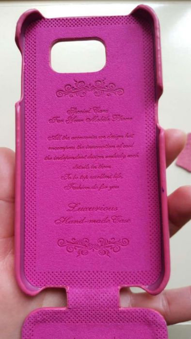 husa FASHION piele naturala roz, tip flip cover pt. Samsung Galaxy S6