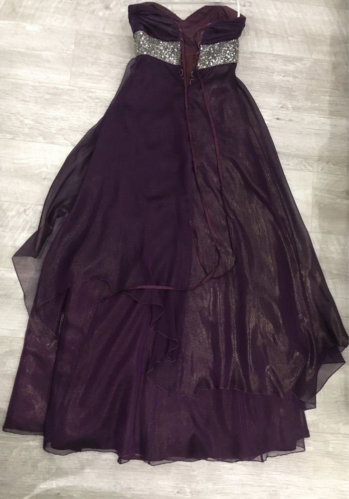 Официална дълга  рокля от шифон, М размер в лилаво
