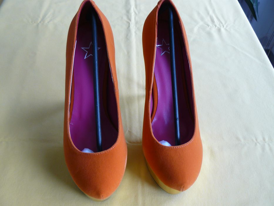 Pantofi Dama HEELS & PUMPS Model Edita, Cu Toc Inalt,Culoare Orange,40