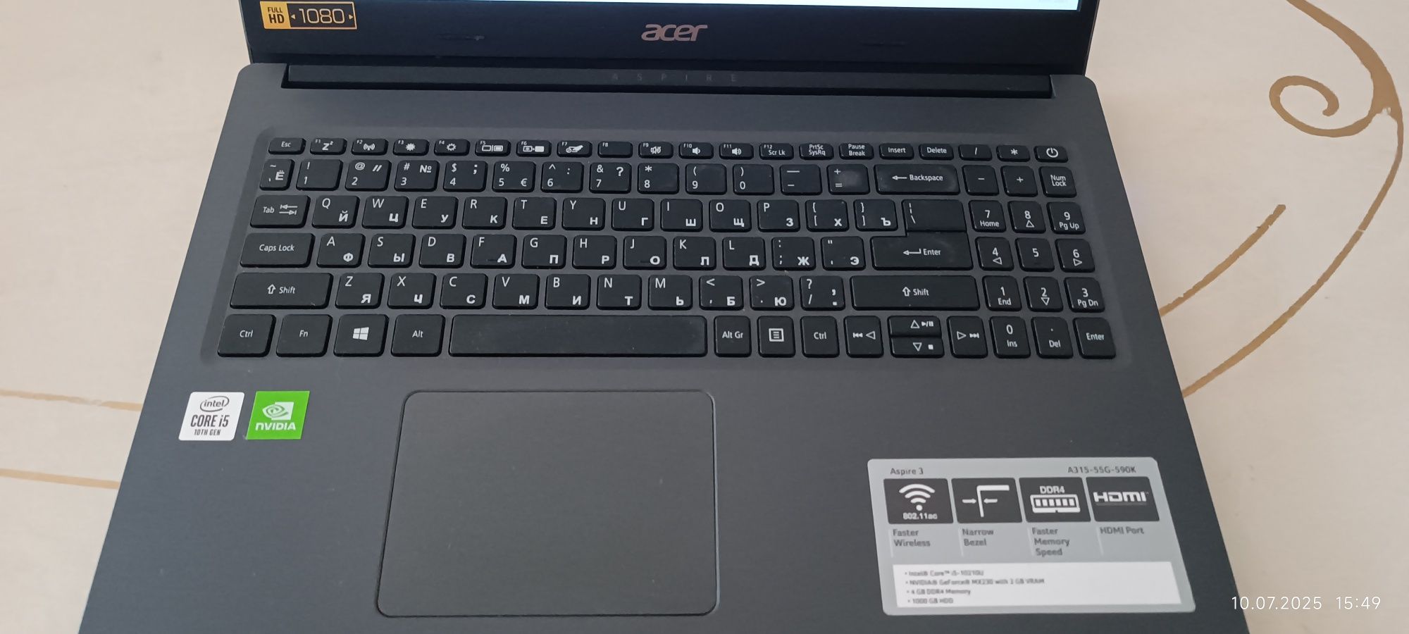 Ноутбук Acer Aspire A315-55G