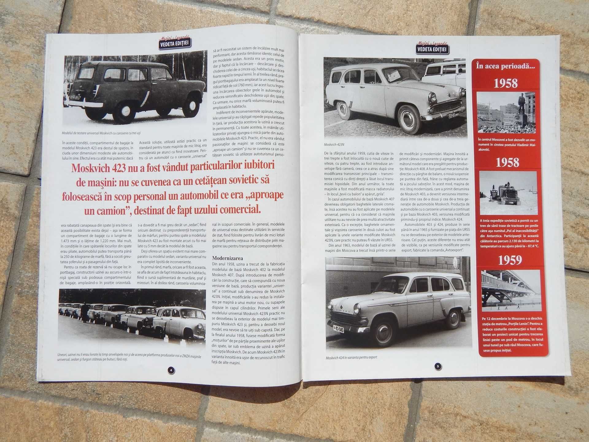 Revista prezentare si detalii tehnice Moskvich 423 limba romana