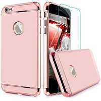 Set Husa Iphone 6 Plus/6S Plus protectie 360° 3in1 Rose + Folie Sticla