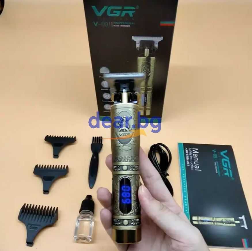 VGR 091 Професионален тример за коса и брада с дисплей