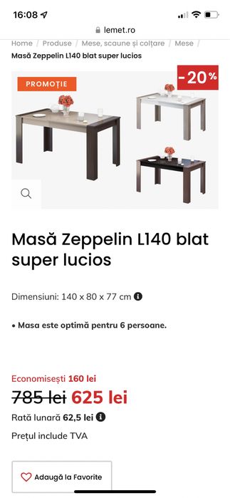 Masa Bucatarie marca Lems
