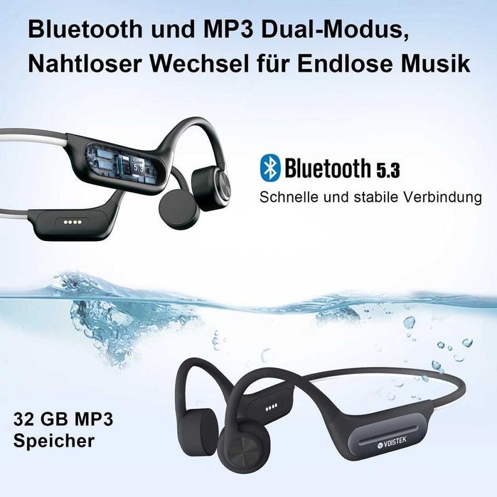 Căști Bluetooth Sport Conducție a aerului Căști fără fir cu microfon