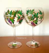 Луксозни Рисувани чаши "Лозята на любовта"-чаши за вино или коктейли