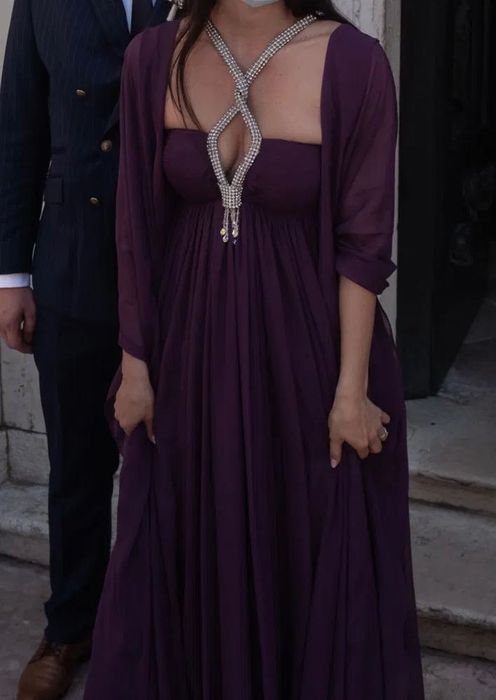 Rochie mov matase