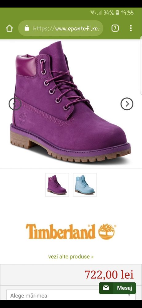 Ghete piele Timberland purple noi