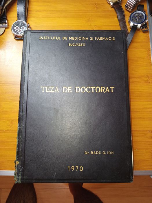 Carte Teză de doctorat,1970