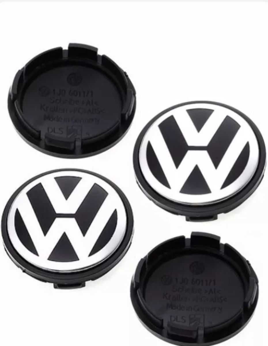 Set 4 Embleme Capace Jante Roti Aliaj 56MM VW Volkswagen 1JO 601 171