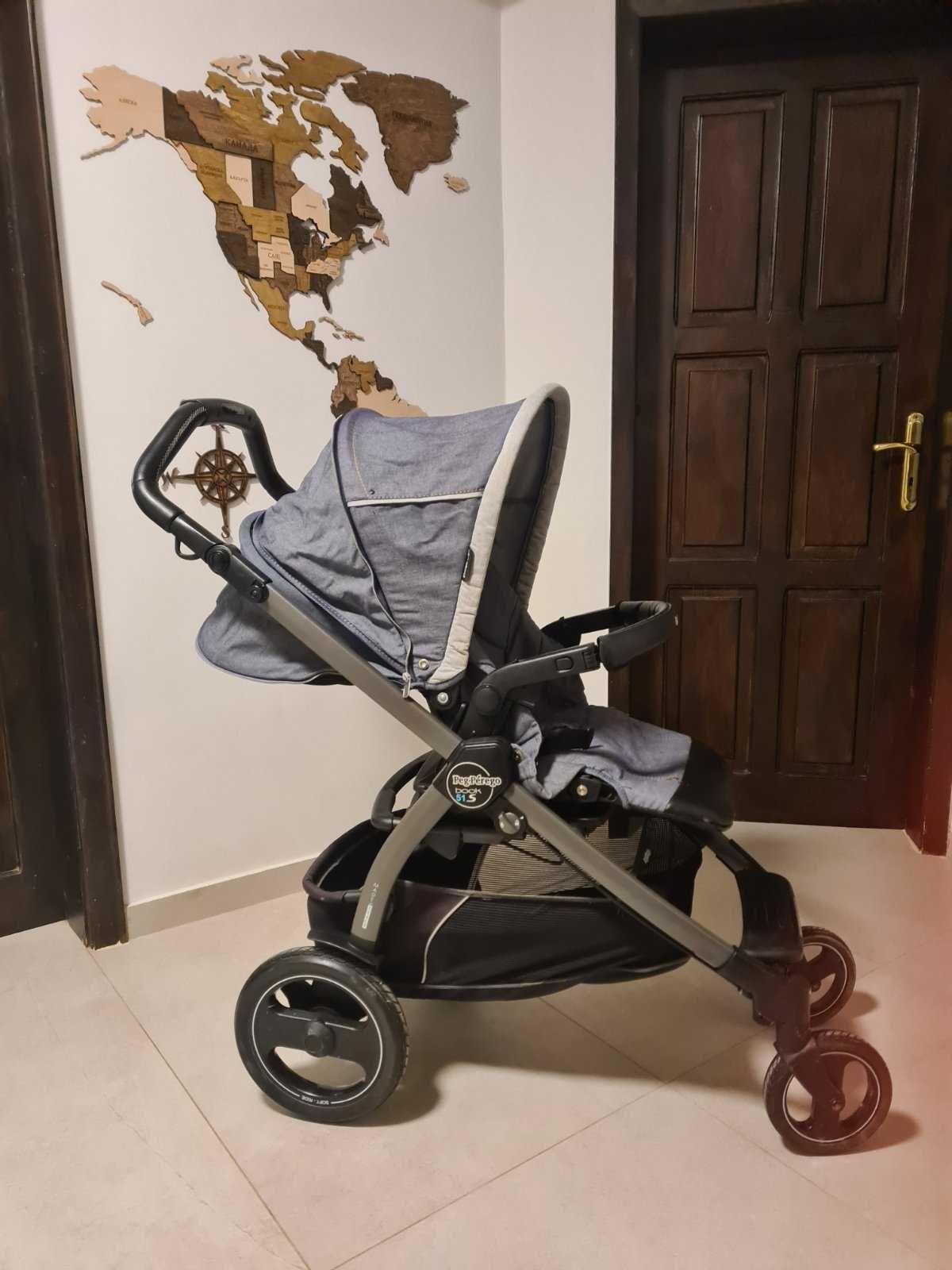 Детска количка 3в1 (вкл. изофикс база) Peg Perego Book 51S, Blue Denim