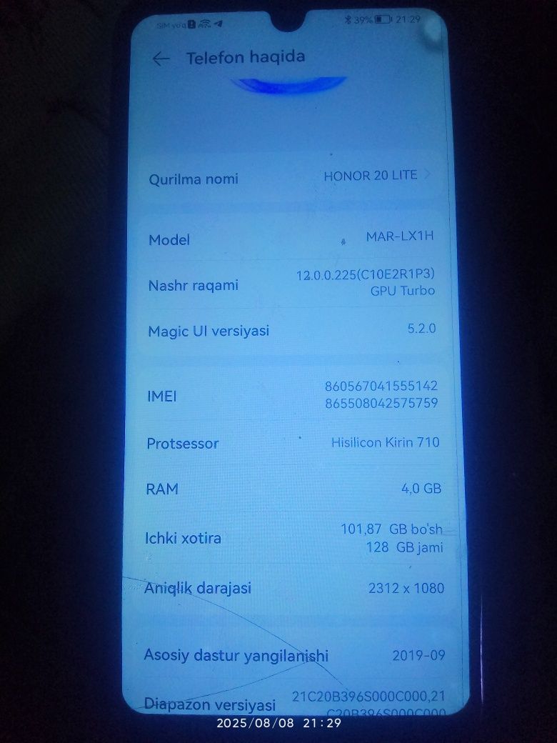 Honor 20 lite 128 GB  srochno sotaman