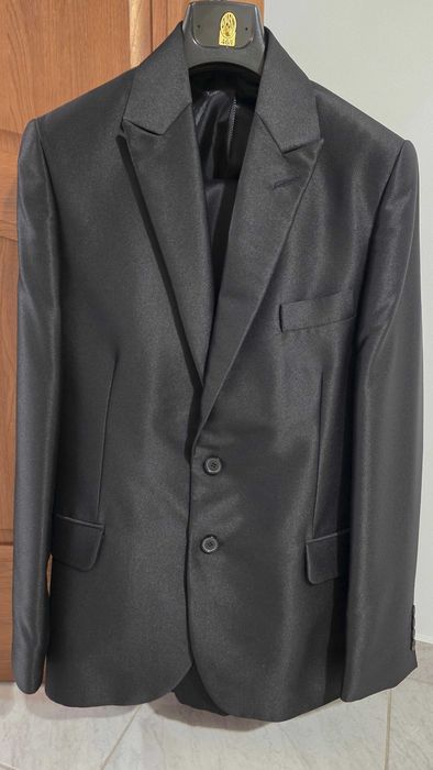 Costum Diasim barbati negru lucios (sacou + pantaloni) marimea 46