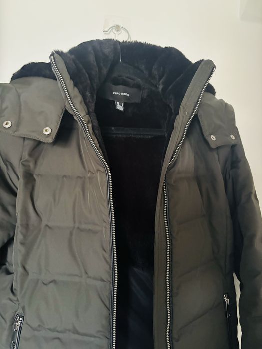 Geacă puf si pene – Verde închis, S/36