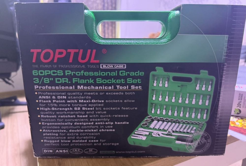 Комплект TOPTUL на 3/8” от 60 части
